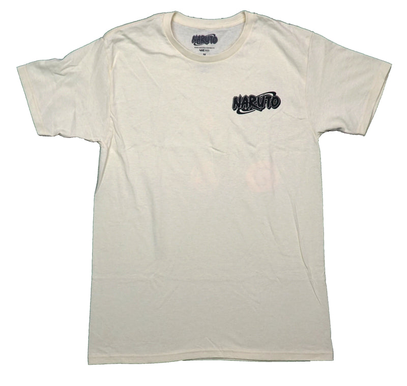Naruto Mens T-Shirt - Lapel Name Village and Clan Symbols On Back