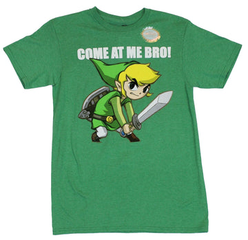 Legend of Zelda Mens T-Shirt - "Come At Me Bro!" Toon Link Welding Sword