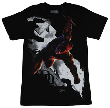 Daredevil (Marvel Comics) Mens T-Shirt - Diving Moonlight Attack Image