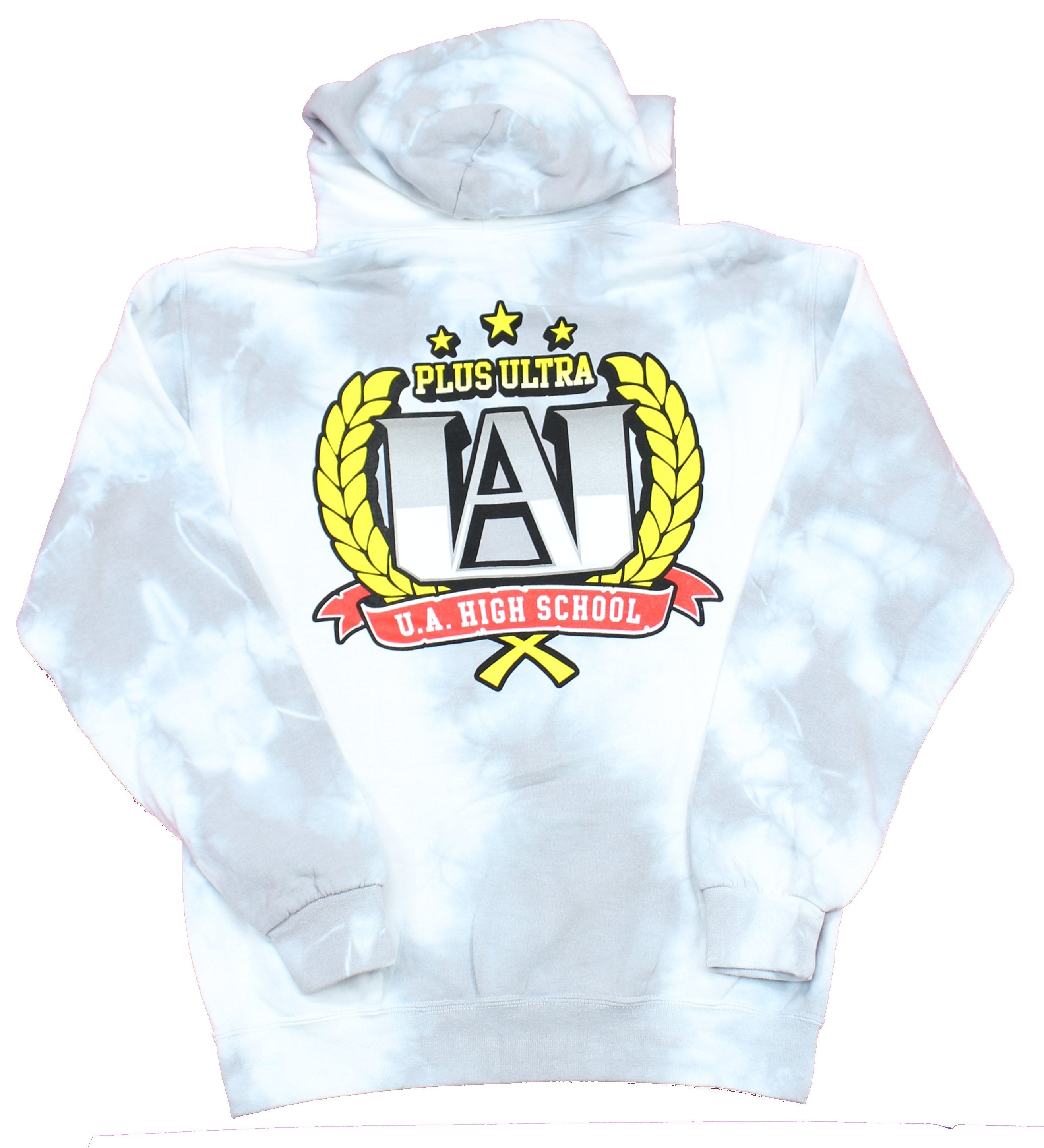 My Hero Academia Mens Pullover Hoodie- Word Logo Plus Ultra High Back