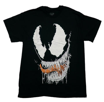 Venom Mens T-Shirt -Big Eyes Dripping Face Sticking Out Peach Tongue