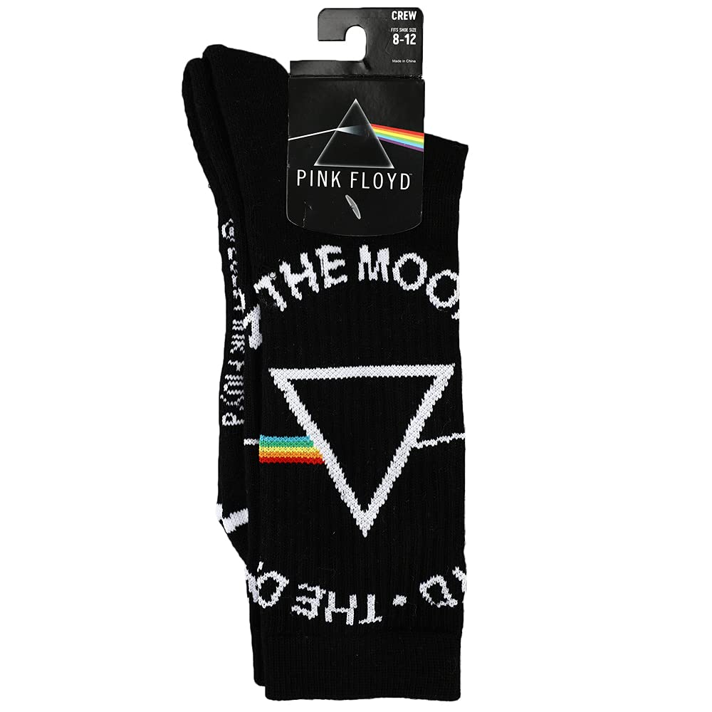Bioworld Pink Floyd Dark Side of the Moon Album Cover Athletic Crew Socks for Men