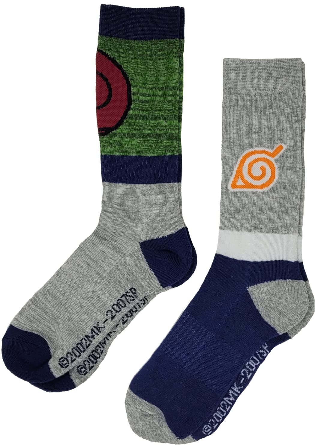 Ripple Junction Naruto Shippuden Adult Crew Sock 2 Pack Cosplay Colorblock Icons Officially Licensed