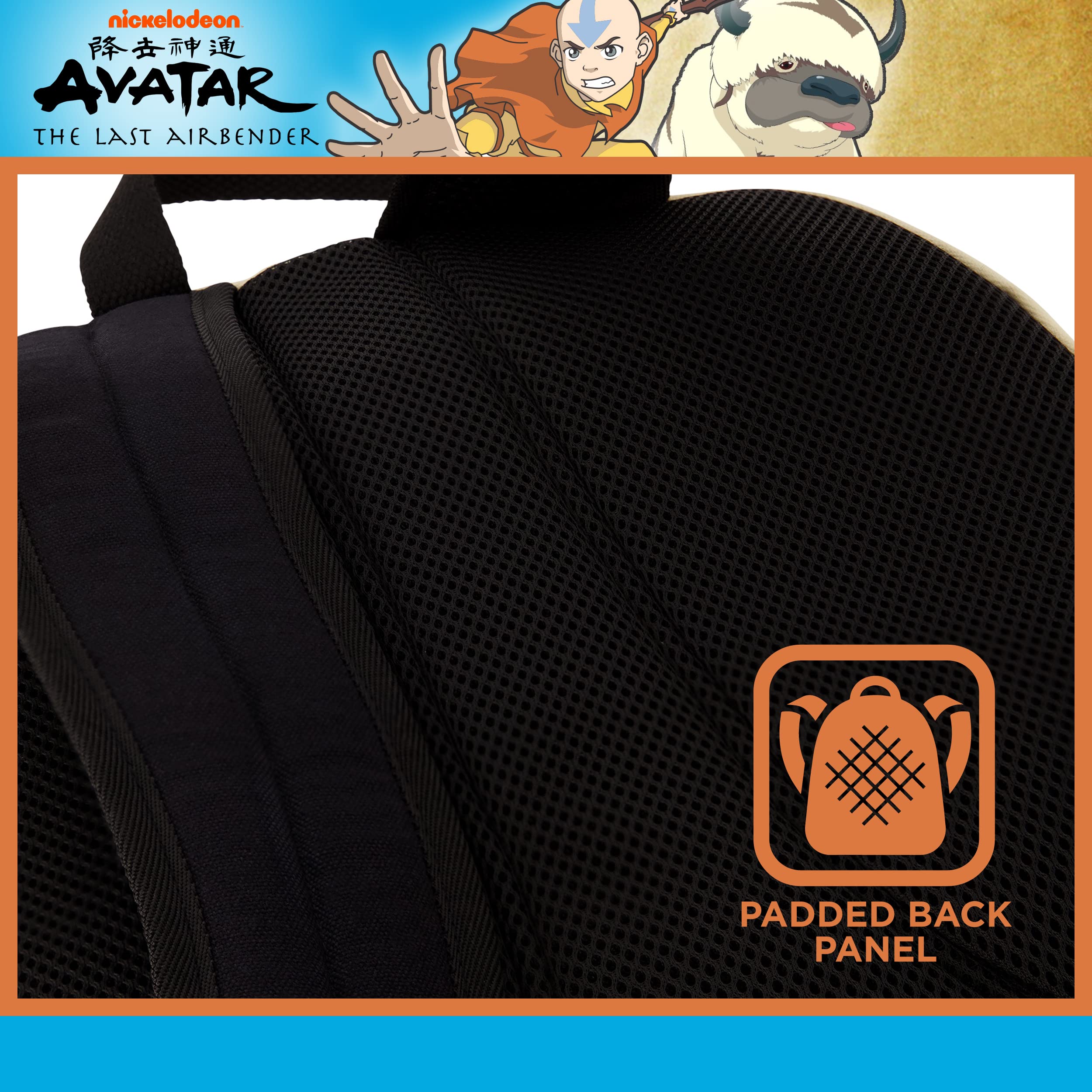 Avatar The Last Airbender 13 Inch Sleeve Laptop Backpack, Appa Yip Yip Padded Computer Bag for Commute or Travel, Multi, Brown