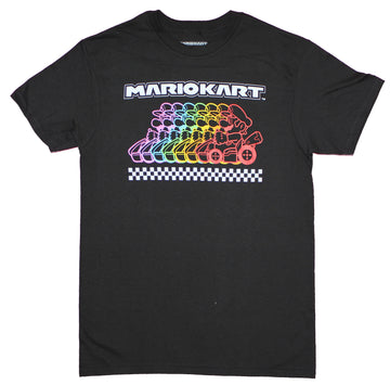 Mario Kart Mens T-Shirt  - Rainbowed Shadowed Mario Kart Ride Image
