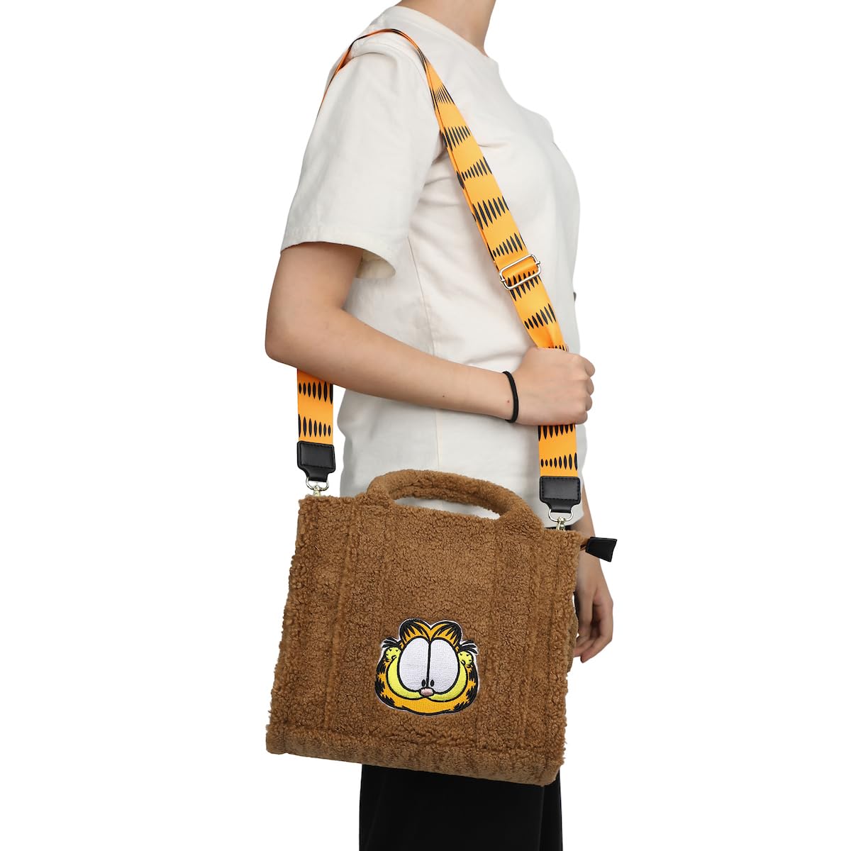 Bioworld Garfield Faux Shearling Tote Bag