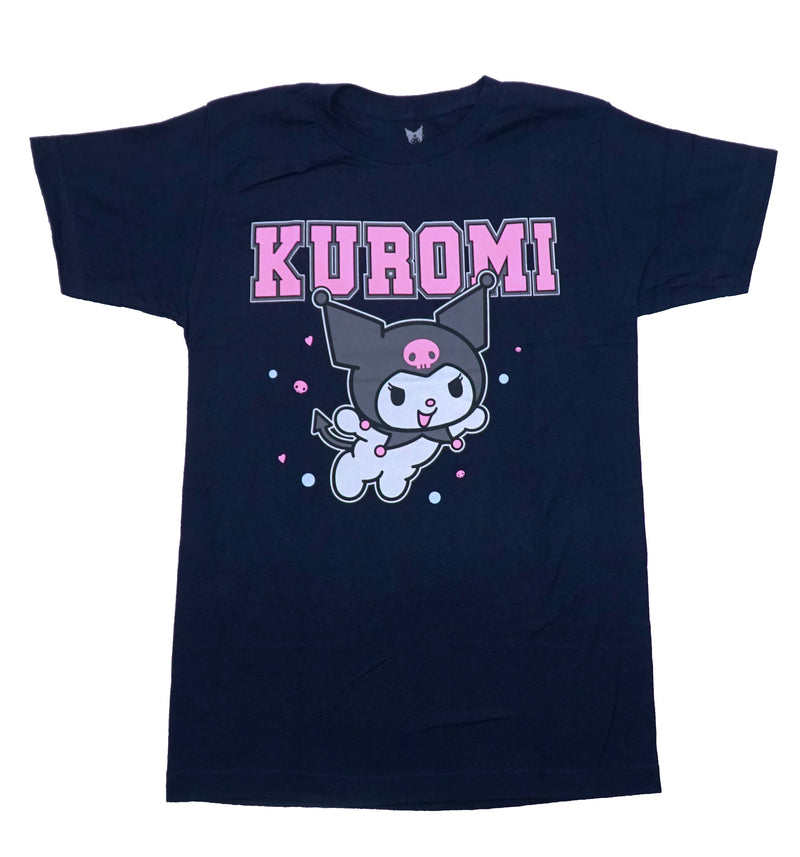 Kuromi Mens T-Shirt - Floating Below Name Smiling - Inmyparentsbasement.com