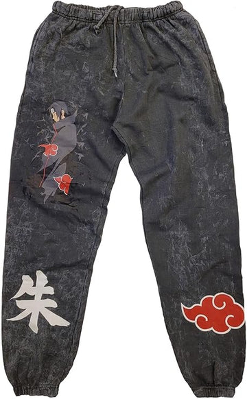 Naruto Shippuden Itachi Akatsuki Adult Men's Mineral Wash Jogger Sweatpants