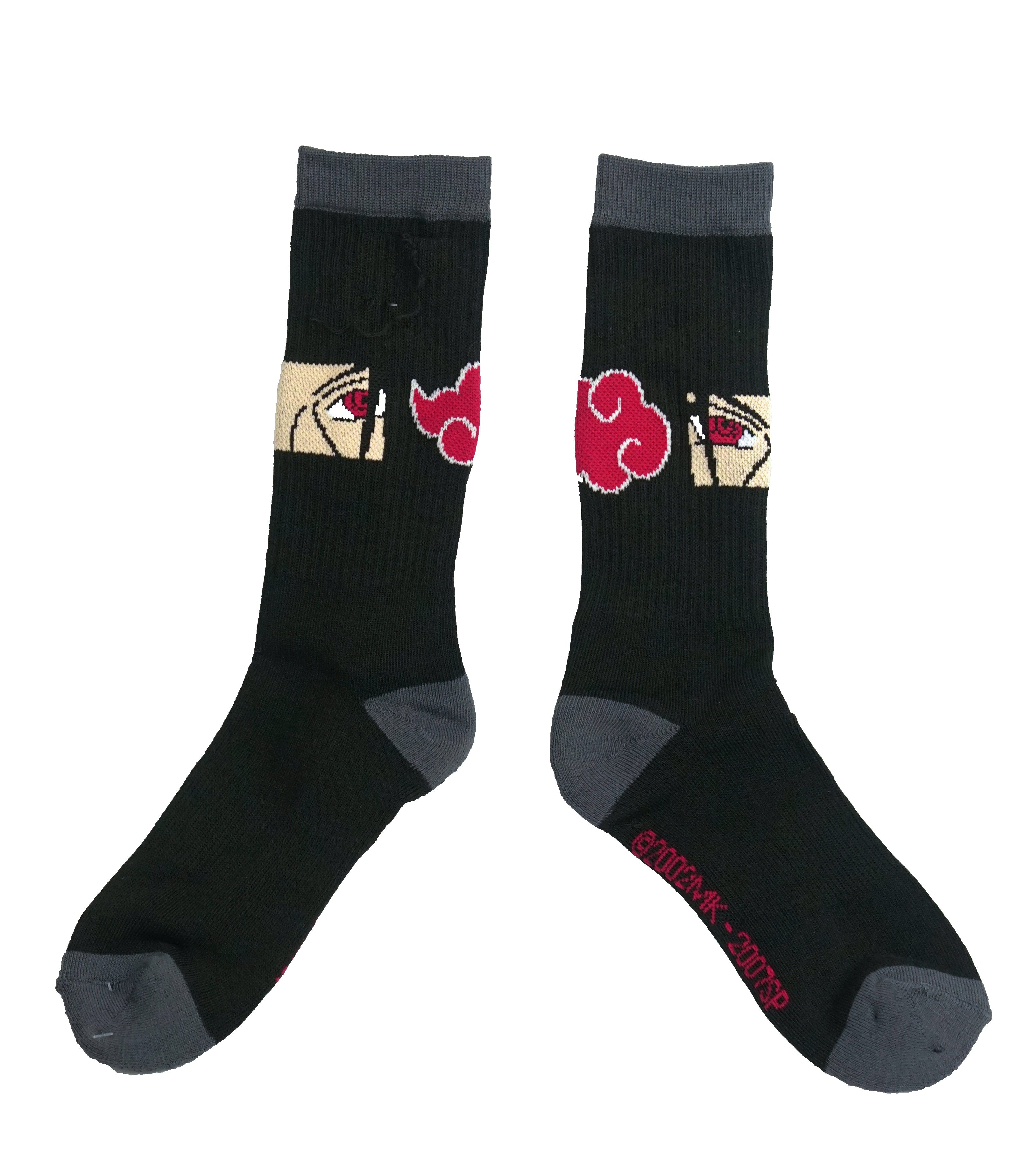 Naruto Shippuden 5 Pack Eye Bar Crew Socks Licensed Ripple Junction
