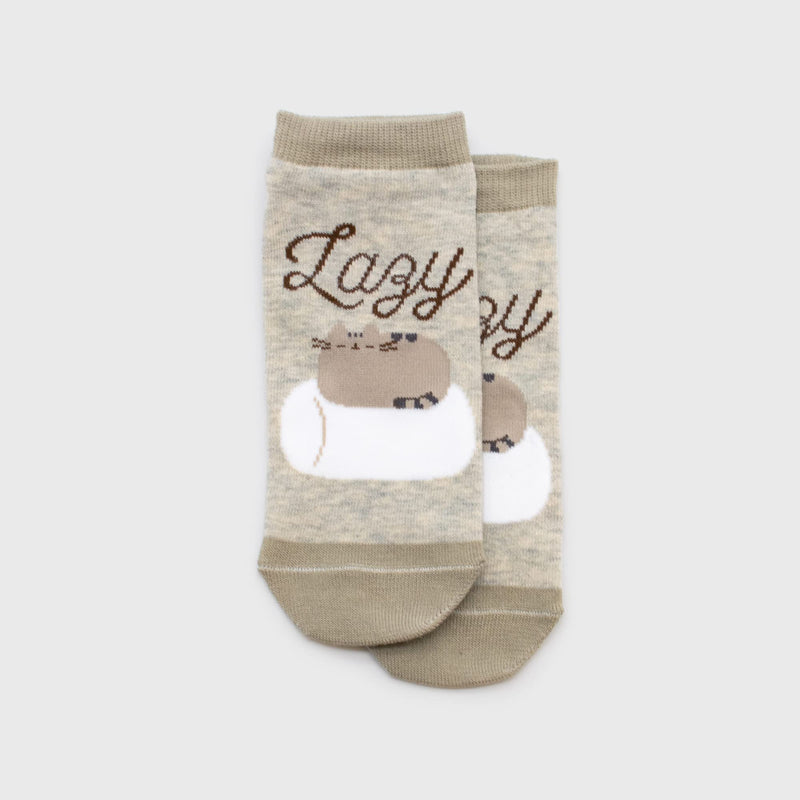 Culture Fly Pusheen Socks For Woman & Girls I 3 Pack Ankle Socks Variety Pack I Pusheen Lazy Socks I Gray Socks
