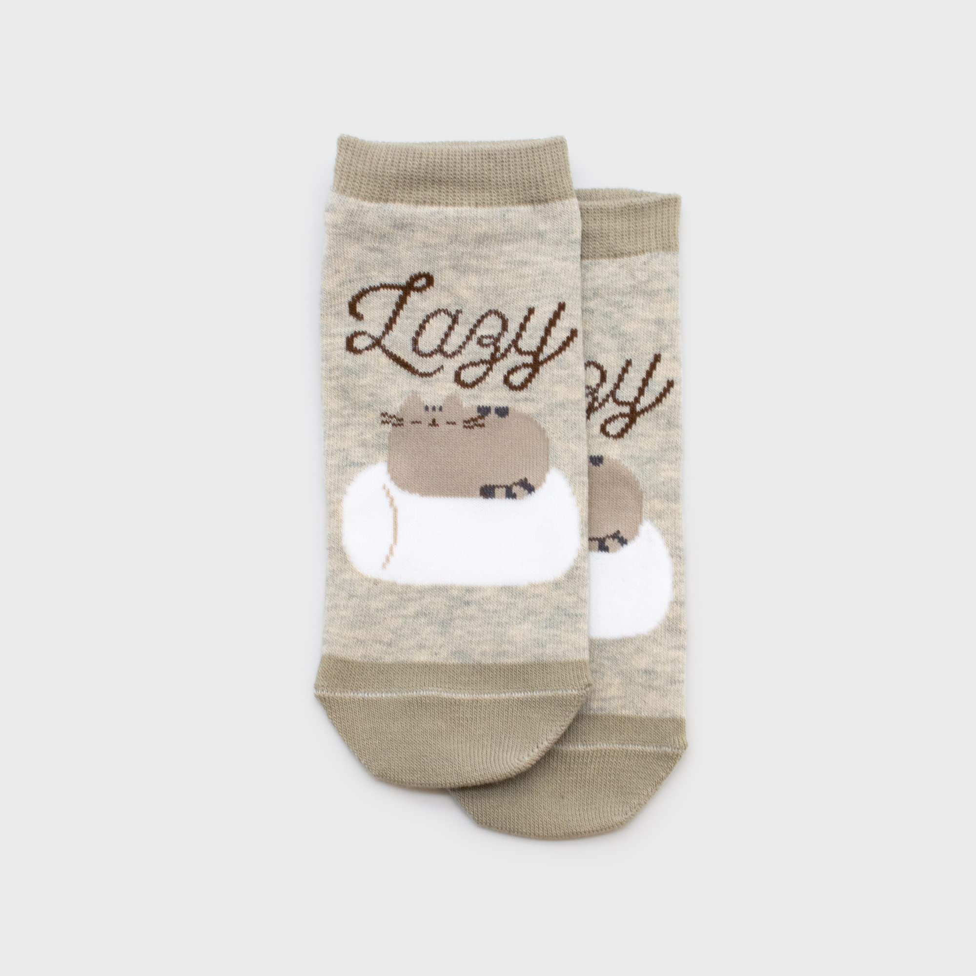 Culture Fly Pusheen Socks For Woman & Girls I 3 Pack Ankle Socks Variety Pack I Pusheen Lazy Socks I Gray Socks