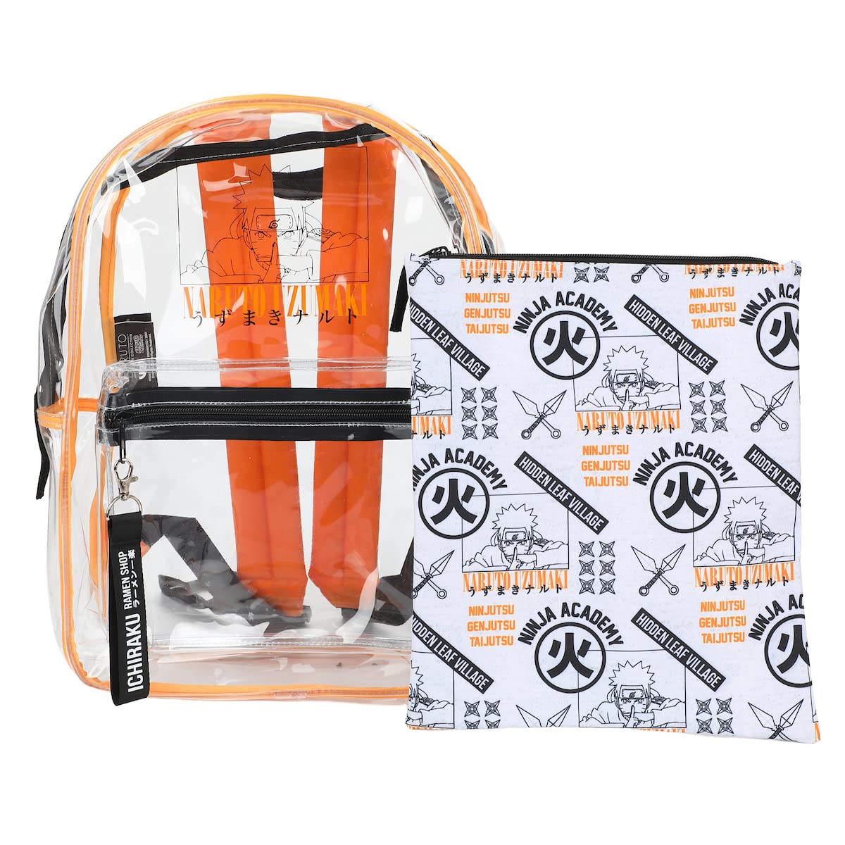 Naruto Shippuden 17" Clear Plastic Backpack with Removable Laptop Pocket