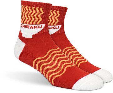 Ripple Junction Naruto Shippuden Adult Crew Socks Ichiraku Ramen Navy and Gold Officially Licensed