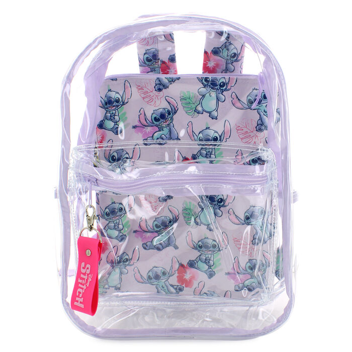 Bioworld Lilo & Stitch 17 Clear Plastic Backpack with Removable Laptop Pocket - Inmyparentsbasement.com