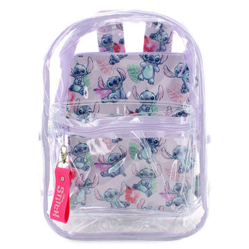 Bioworld Lilo & Stitch 17 Clear Plastic Backpack with Removable Laptop Pocket