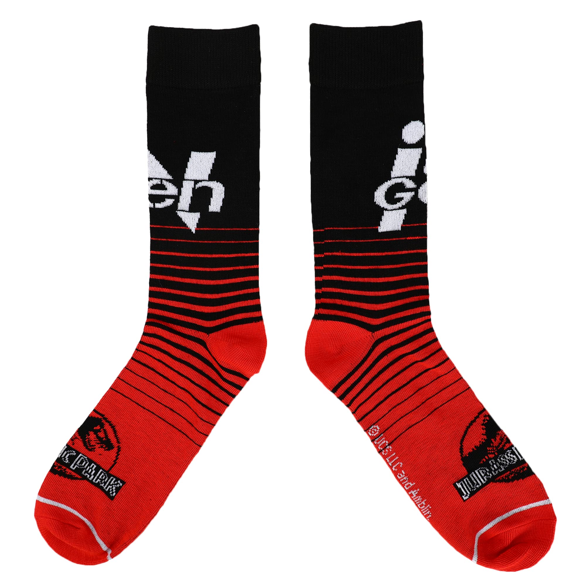Bioworld Jurassic Park Mixed Art Logos Men's 5-Pack Casual Crew Socks