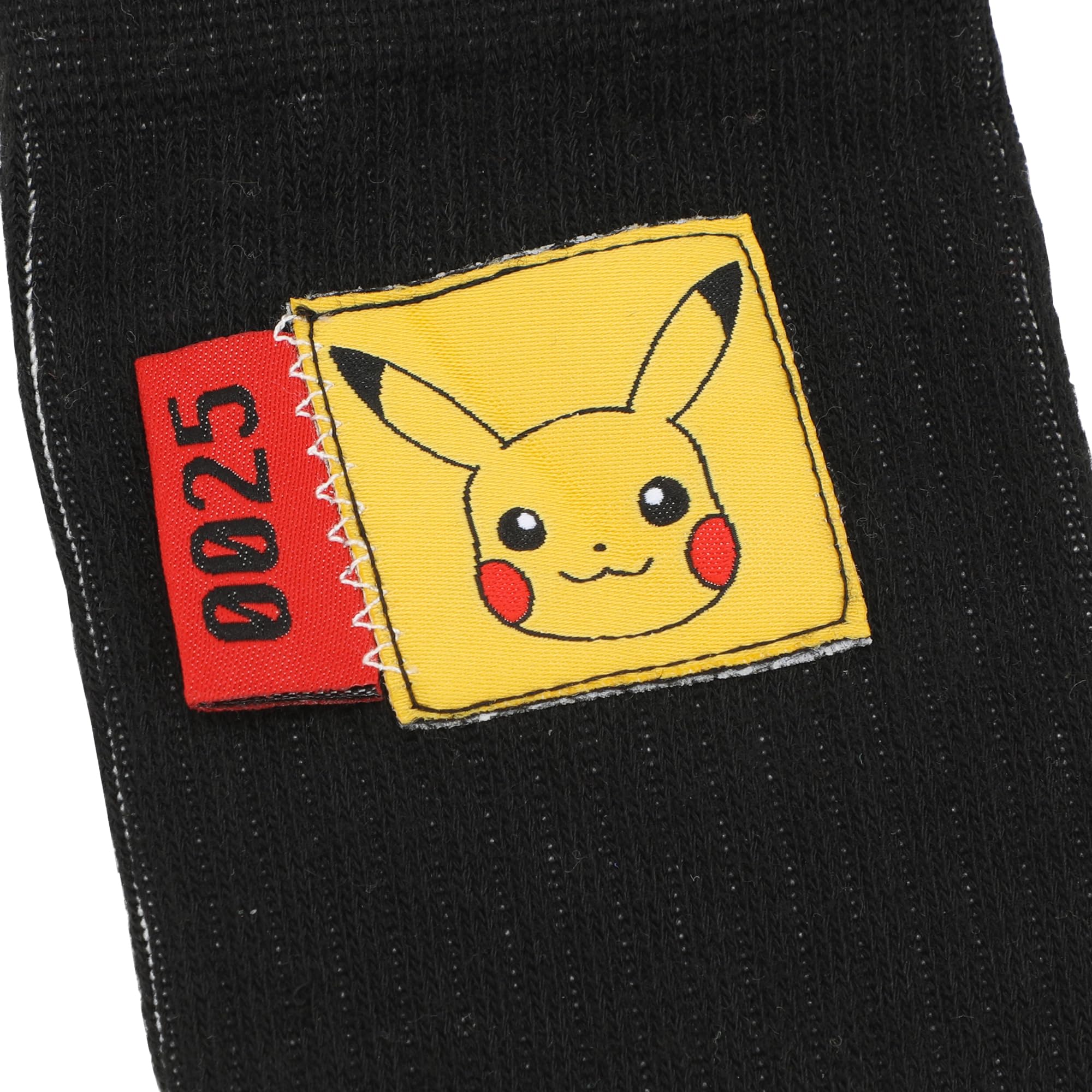 Pokemon Pikachu Woven Label Men's Athletic Crew Socks