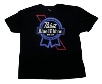 Pabst Blue Ribbon Beer Mens T-Shirt - Glowing Neon Logo