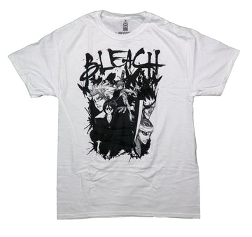 Bleach Mens T-Shirt -Black and White Cast Under Name