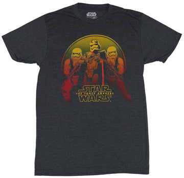 Star Wars Force Awakens  Mens T-Shirt - Captain Phasma Sunset Stormtrooper Trio