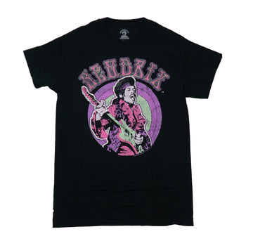 Jimi Hendrix Mens T-Shirt - Distressed Image of Hendrix Playing Guitar