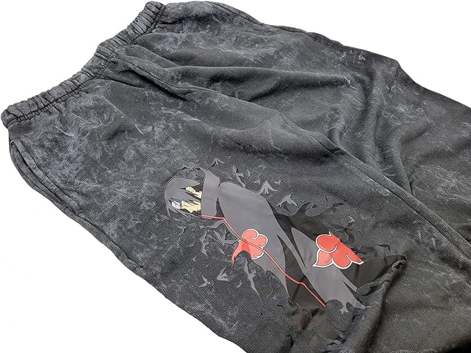 Naruto Shippuden Itachi Akatsuki Adult Men's Mineral Wash Jogger Sweatpants