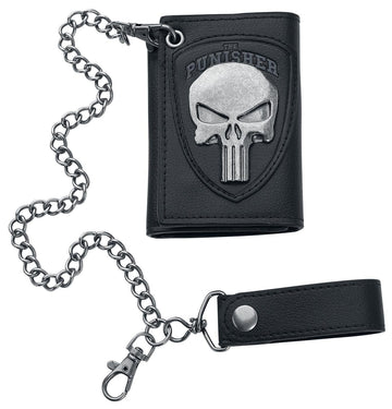 Bioworld Marvel The Punisher Skull Logo Mens Biker Chain Wallet,Black,One Size