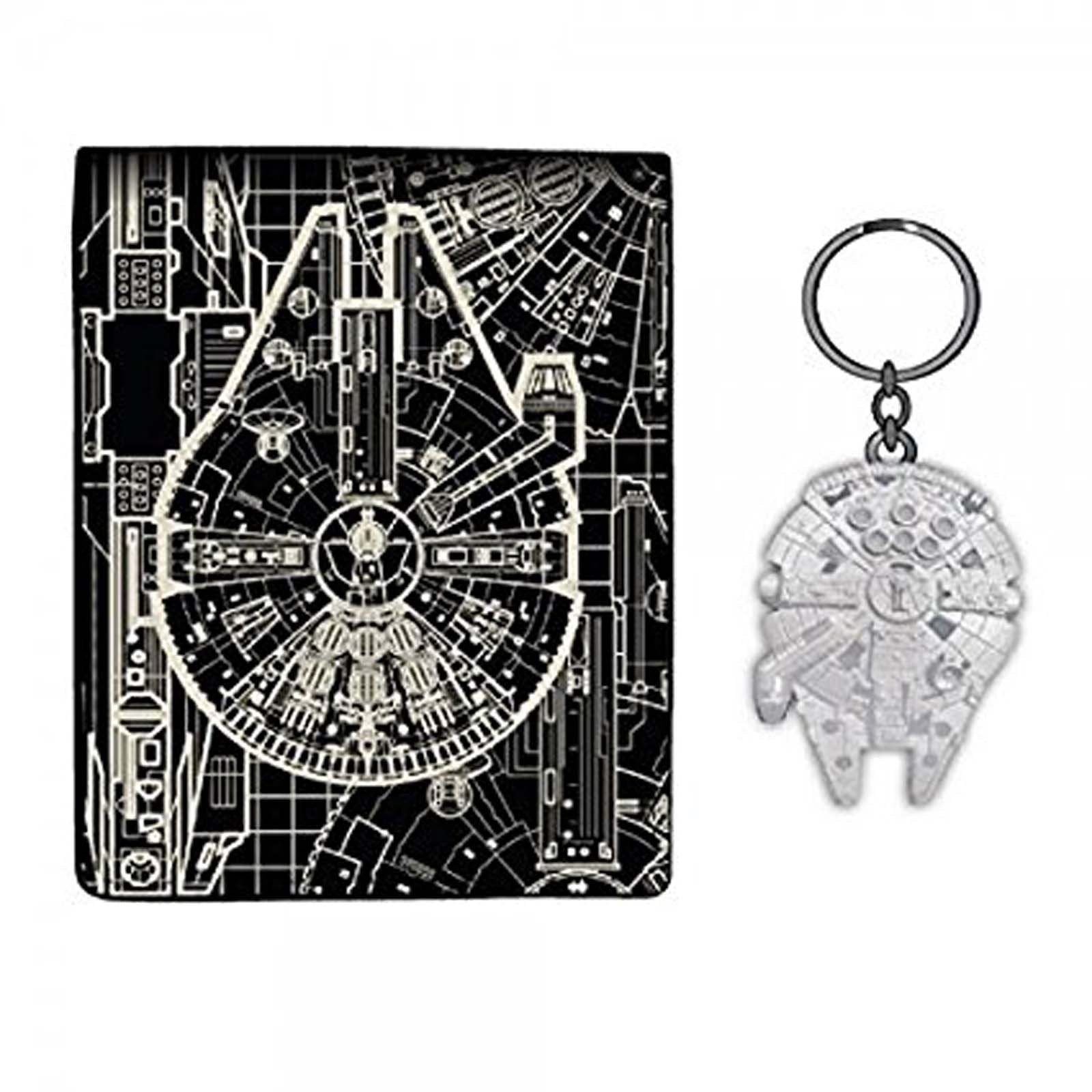 Star Wars Millennium Falcon Wallet and Keychain Box Set