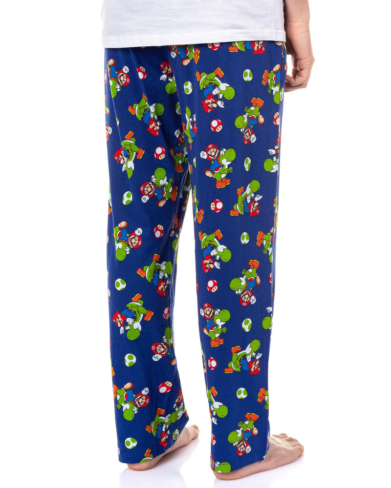Nintendo Men's Mario and Yoshi Power Up Soft Touch Cotton Pajama Pants