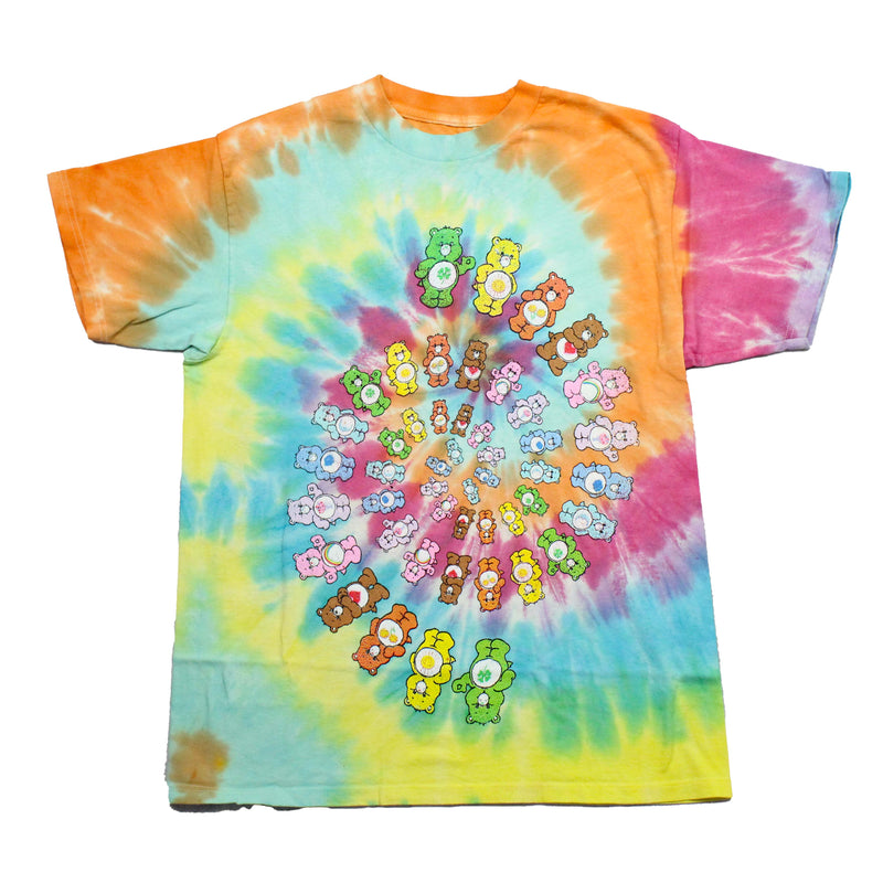 Care Bears Mens T-Shirt - Spiral of Bears Tie Dye Style - Inmyparentsbasement.com