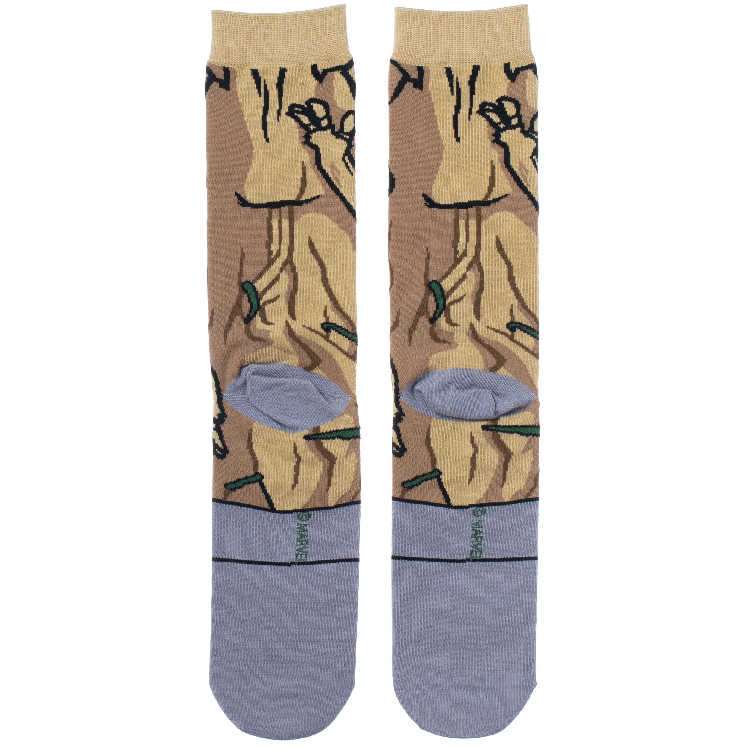 Bioworld Marvel The Avengers Groot 360-Degree Graphic Print Crew Socks