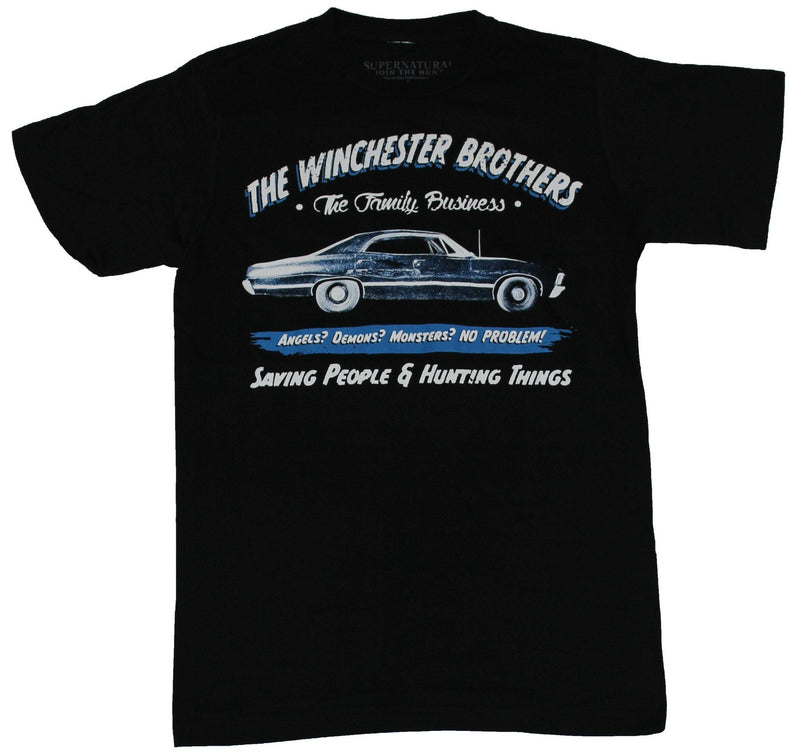 Supernatural Mens T-Shirt - The Winchester Brothers Family Business Car Image