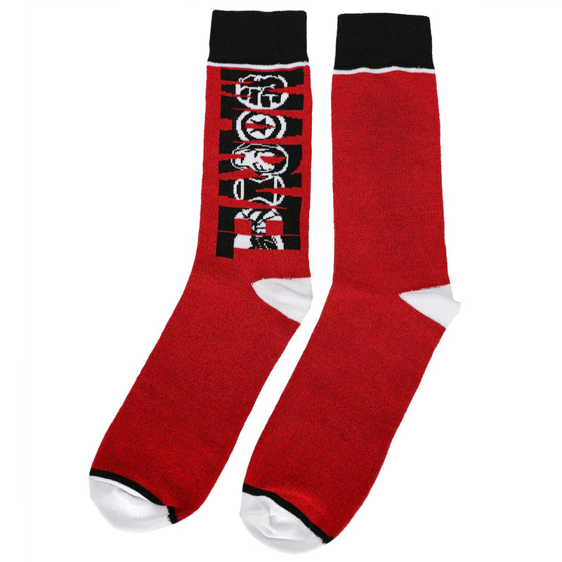 Marvel Comic Book Logo Superheroes Black Crew Socks
