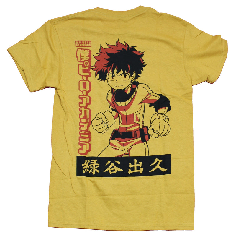 My Hero Academia Mens T-Shirt - Lapel Logo Deku Kanji Back