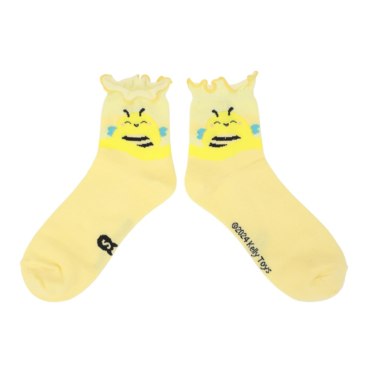 Bioworld Squishmallows Sunny Maritza & Benny Women's 3-Pair Women's Casual Quarter Crew Ankle Socks With Lettuce Edge Cuffs