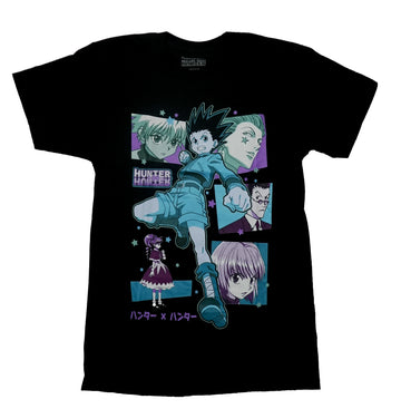 Hunter X Hunter Mens T-Shirt - Blue & Purple Character Images Among Stars