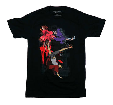 Samurai Champloo Mens T-Shirt - 3 Fighters Above Upside Down Fighter