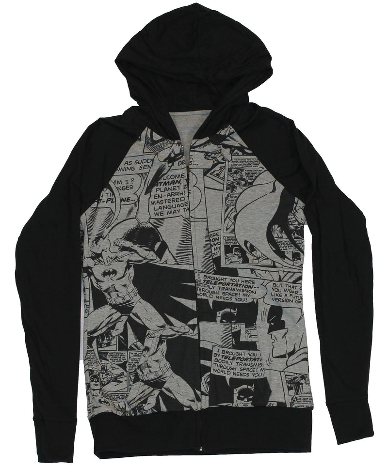 Batman (DC Comics)Girls Reversible Hoodie Sweatshirt - Batman Logo Comic Panels