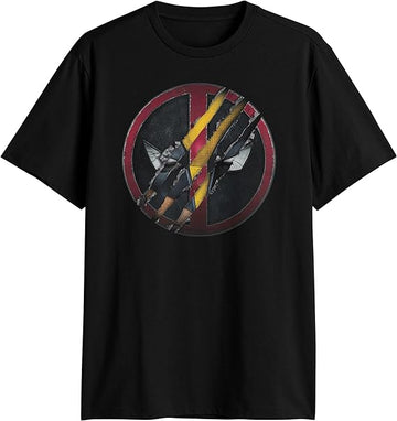 Deadpool & Wolverine Mens T-Shirt - Wolverine Scratched Deadpool Logo