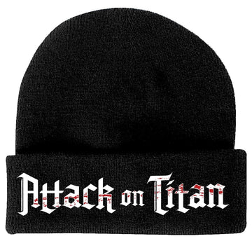 Ripple Junction Attack On Titan Scout Regiment Stencil Text Embroidered Cuff Beanie Officially Licensed