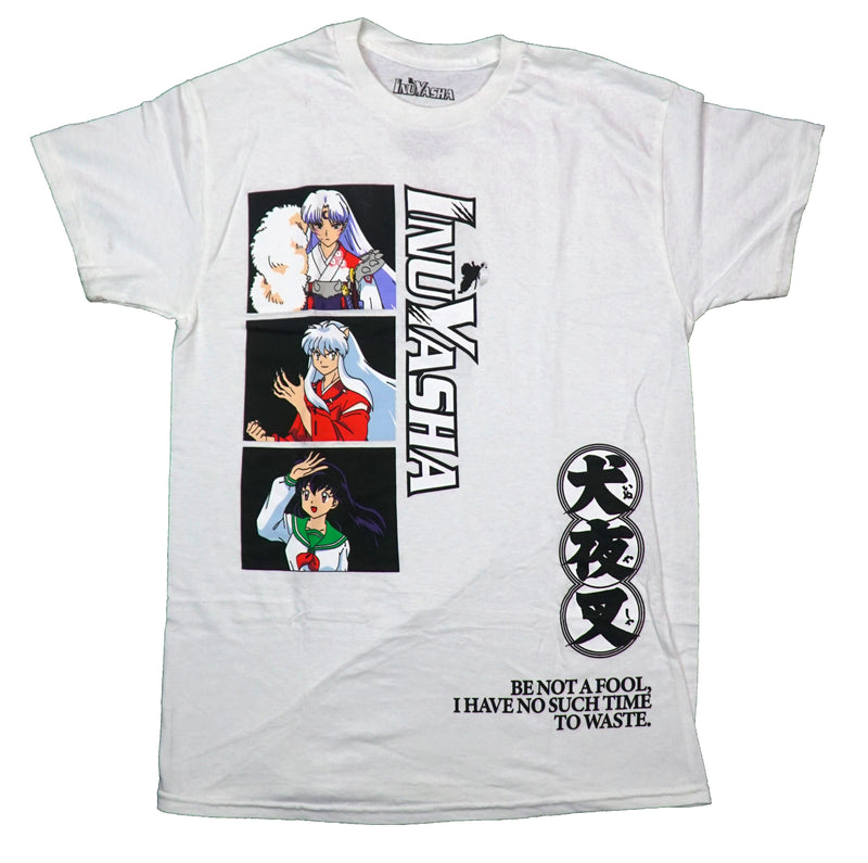 Inuyasha Mens T-Shirt -3 Black Box Women Characters Above Be Not A Fool...