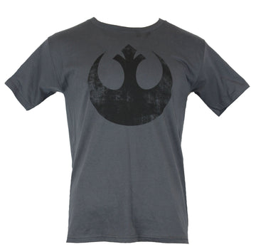 Star Wars Mens T-Shirt  - Distressed Style Black Republic Rebel Alliance Logo