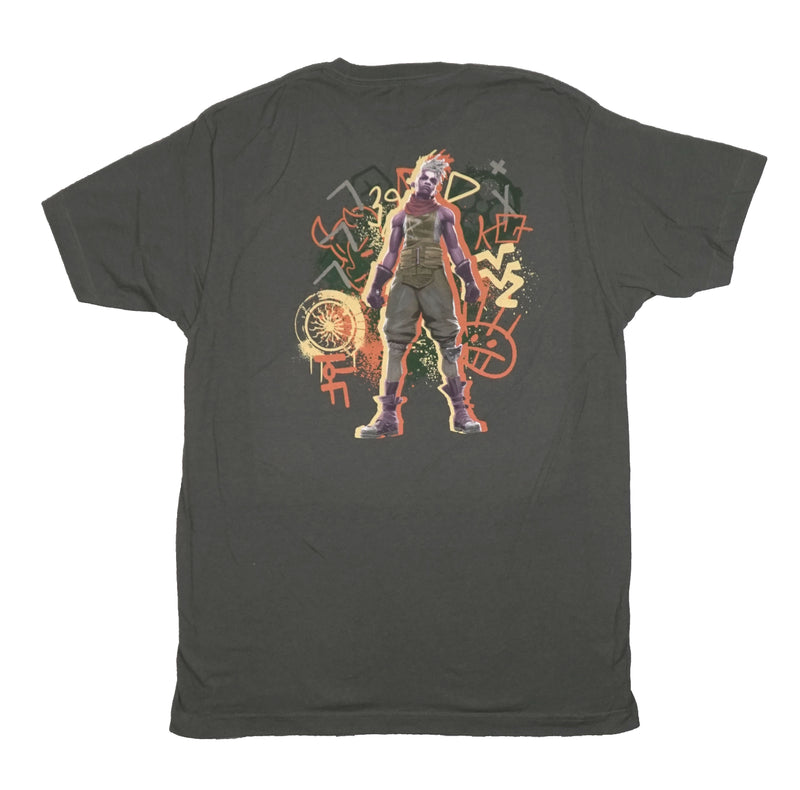 Arcane League of Legends Mens T-Shirt - Lapel and Back Graffiti Ekko Images