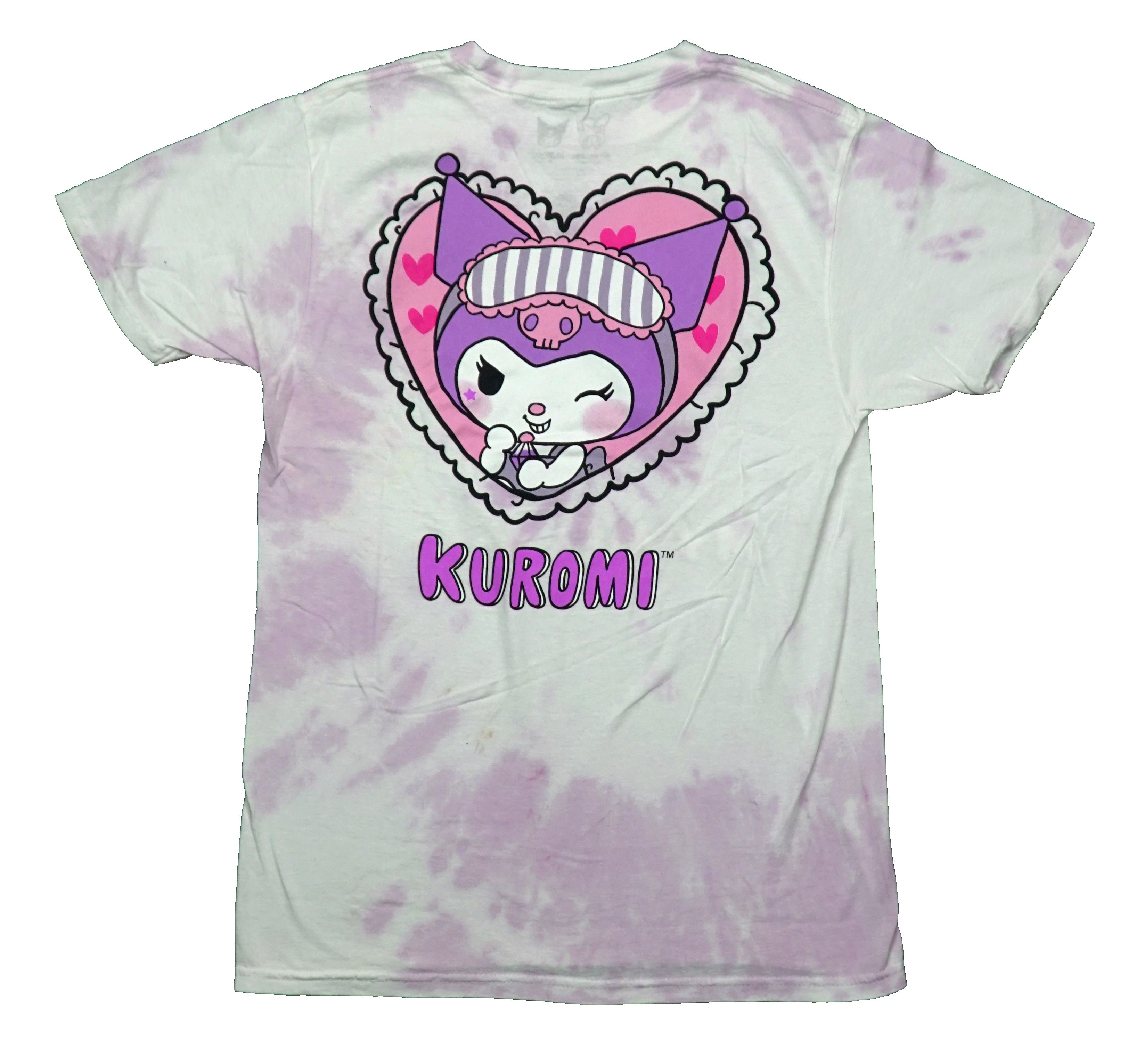 My Melody Kuromi Mens T-Shirt - Inside Lace Heart Tie Dye