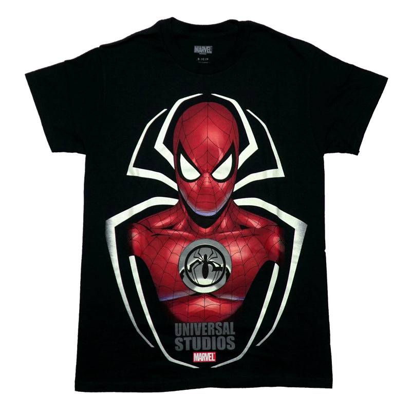 Spider-Man Mens T-Shirt - Giant Universal Studios Medallion Image