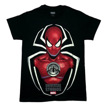 Spider-Man Mens T-Shirt - Giant Universal Studios Medallion Image