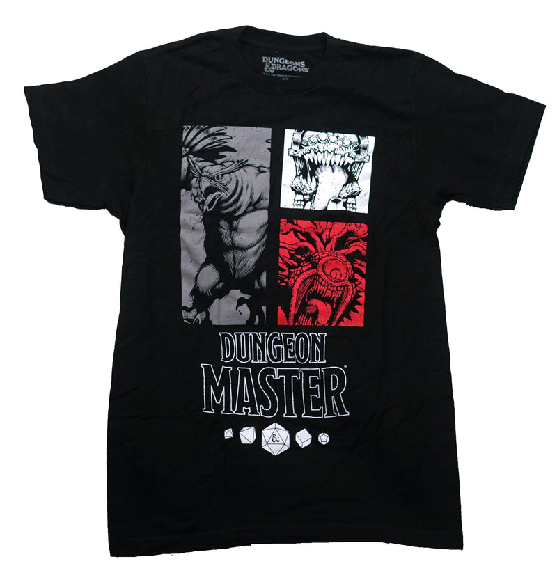 Dungeons & Dragons Mens T-Shirt - 3 Boxed Images Above Dungeon Master