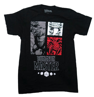 Dungeons & Dragons Mens T-Shirt - 3 Boxed Images Above Dungeon Master
