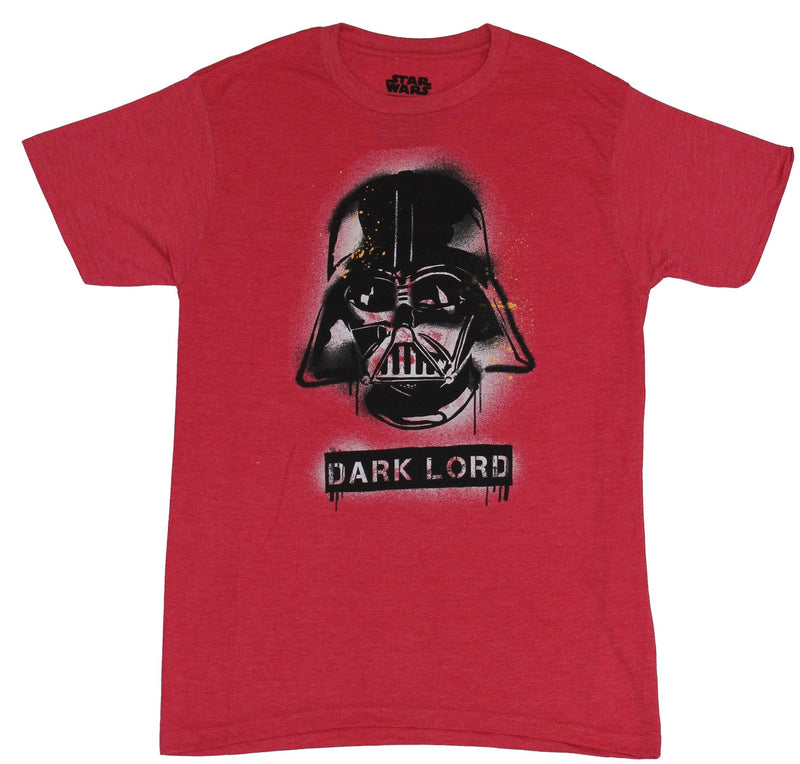 Star Wars Mens T-Shirt - Stamped Black & White Vader over Dark Lord