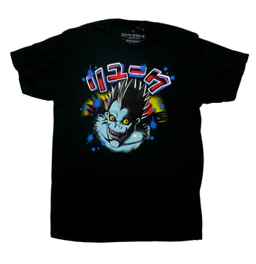 Death Note Mens T-Shirt - Blue Ryuk Below Graffiti Name